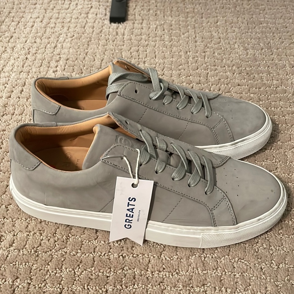 NWT. Very slight scuff marks on soles from try on. Grey suede. Greats. Size 39.5
